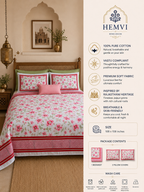 Premium Pure Cotton Floral Bedsheet Set (with 2 Pillow Covers)