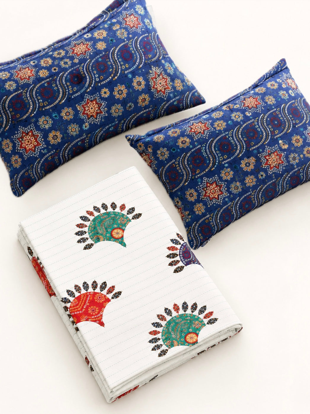 Bandhani Premium pure Cotton  Bedsheet Set (with 2 Pillow Covers)108*108