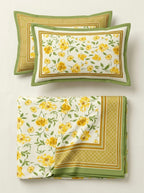 Premium Pure Cotton Floral Bedsheet Set (with 2 Pillow Covers)