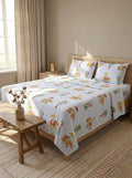 Raj Gaj Heritage Cotton Bedsheet | 108×108 Inches | 100% Pure Cotton | Vastu Compliant | King Size | HEMVI