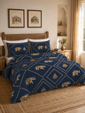 Rang Mahal Elephant Bedsheet | 100% Pure Cotton | 300+ TC | HEMVI