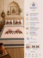 Shahi Gajraj Cotton Bedsheet | 120×120 Inches | 100% Pure Cotton | Vastu Compliant | HEMVI