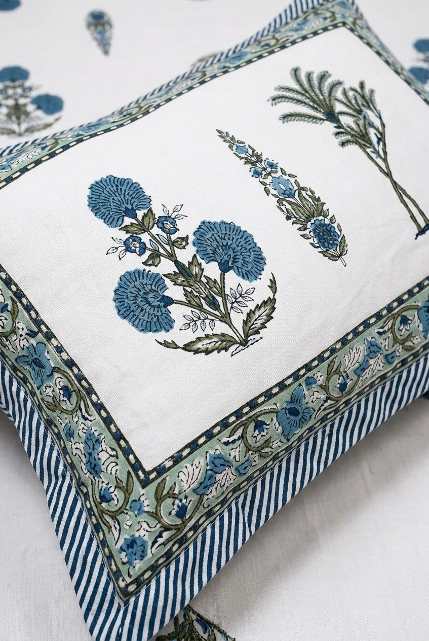 Neel Vanya Heritage Cotton Bedsheet | 108×108 Inches | 100% Pure Cotton | Vastu Compliant | King Size | HEMVI