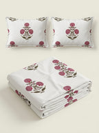Gulnaar Blossom Cotton Bedsheet | 108×108 Inches | 100% Pure Cotton | Vastu Compliant | King Size