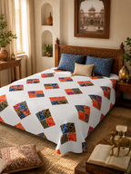 Choras Bandhani Premium Pure Cotton Bedsheet Set (King Size, 108" x 108")